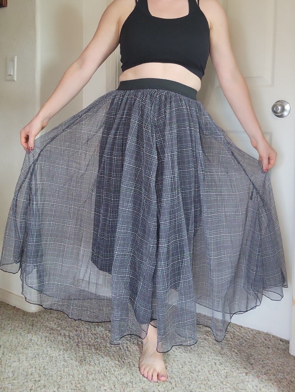 Eden & Olivia NWT Halloween Black and Grey Mesh Poofy Skirt Women's Size M